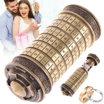 MARKENLOS Da Vinci Code Mini Cryptex Schloss Puzzle Boxen Zylinderschloss Geschenk DE