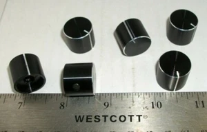 LOT OF VINTAGE SOLID ALUM.. BLACK AND CHROME FOR 1/4 INCH SHAFT POTS/SWITCHES A - Picture 1 of 1