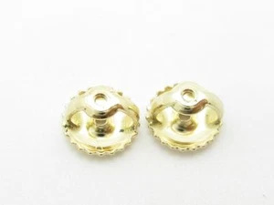 1 Pair Solid 14k Yellow Gold Replacement Screw On Screw Off Earnut Earring Backs - Picture 1 of 7