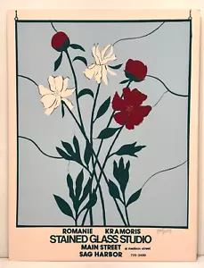 ROMANIE KRAMORIS HAND SIGNED SILKSCREEN SAG HARBOR NEW YORK STAIN GLASS STUDIO - Picture 1 of 14