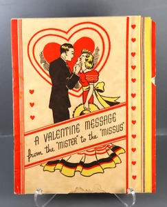 Vintage Valentinskarte MÄNNLICH CHAUVINISTISCH SEXISTISCH UNHÖFLICH hebt seine Faust gegen sie VERRÜCKT!! - Bild 1 von 20
