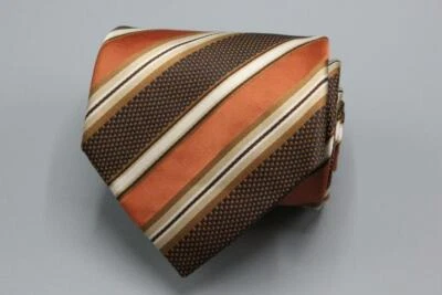 Corbata de seda XMI. Rayas azules con marrones. Foto 1 de 3