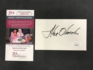 Alex Olmedo Tennis Davis Cup Winner Signed Index Card JSA Certified AUTOGRAPH - Picture 1 of 6