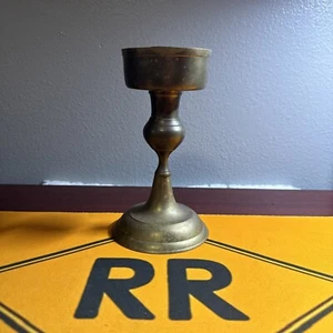 Vintage 7.5 Inches Tall Solid Brass Candlestick Made in India - Picture 1 of 10