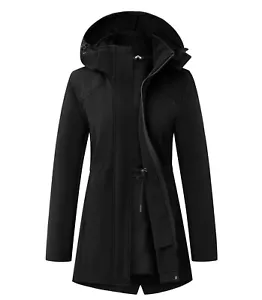 Wantdo Women Softshell Jacket With Removable Hood Insulated Fleece Jacket Lined - Picture 1 of 30