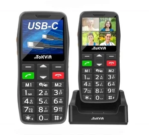 Seniorenhandy TOKVIA T102 Klassiches Handy Notruftaste 7 Tage Standby GSM Tasten