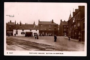 Sutton in Ashfield - Portland Square - real photographic postcard