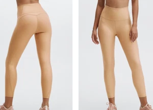 NWT Fabletics Ultra High Waisted Iridescent Luxe 7/8 Desert Orange Leggings L 10 - Picture 1 of 5