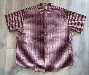 CAMISA A CUADROS WALT DISNEY WORLD ABOTONADA TALLA XXL SS ROJA BLANCA SEERSUCKER - Imagen 1 de 6