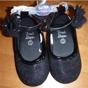 Baby Girls First Steps Sparkle Flower Mary Jane Dress Shoes Size 3 NWT 6/9 mo - Picture 1 of 1