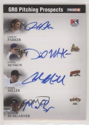 2008 TRISTAR PROjections Black 5 /5 Daniel Moskos Adam Miller Jarrod Parker Auto - Image 1 of 2