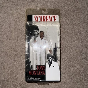 Tony Montana Scarface Traje Blanco Figura de Juguete Sellada Coleccionistas Difícil de Encontrar Raro Nuevo en Caja NECA - Imagen 1 de 4