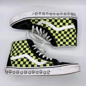 Vans SK8 Hi Top BMX Uomo Taglia 11.5 Riedizione Sharp Nero Verde Neon Scacchiera - Foto 1 di 24