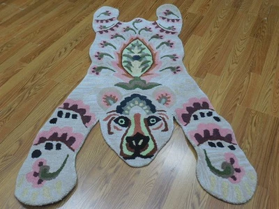 Tibetan Bearl Rug Shape Handmade Kids Boho Rug Aesthetic Rug 3x5 - Image 1 of 4
