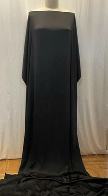 100% Silk Crinkle Textured Charmeuse Black Fabric 4.5 Yards Long 46' Wide - Image 1 of 4