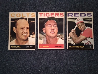 1964 Topps Frank Robinson Nellie Fox Al Kaline Salón de la fama lote de béisbol 4 nítidos Foto 1 de 4