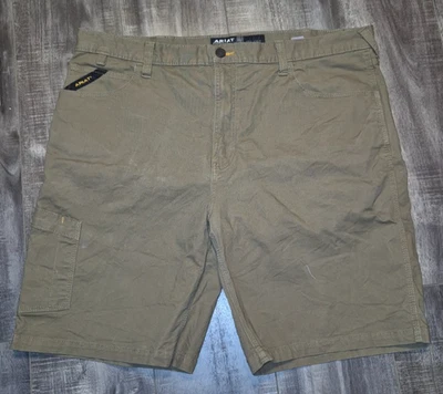 Ariat Rebar M4 Mens Relaxed Fit Shorts Size 40 XXL 2XL Dark Khaki Beige - Image 1 of 4