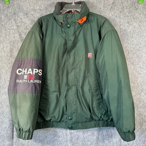 Vintage CHAPS RALPH LAUREN Quilted Jacket Mens Large Green Thailand Sport Retro - Picture 1 of 14