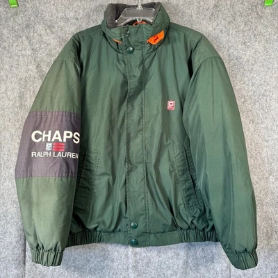 Vintage CHAPS RALPH LAUREN Quilted Jacket Mens Large Green Thailand Sport Retro - Image 1 of 4