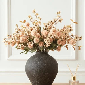 Seidenblumengesteck groß künstlich Mütter Eukalyptus Blumen Herzstück Zuhause - Bild 1 von 12
