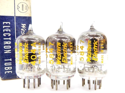 Nice Strong Testing Trio of 1950's Western Electric JW 5847/404A Vacuum Tubes - Image 1 of 4