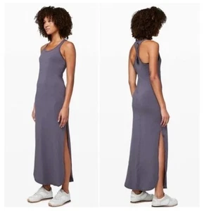 Lululemon Restore Revitalize Dress Sz 4 Moonwalk Sleeveless Racerback Maxi Nulu - Picture 1 of 10