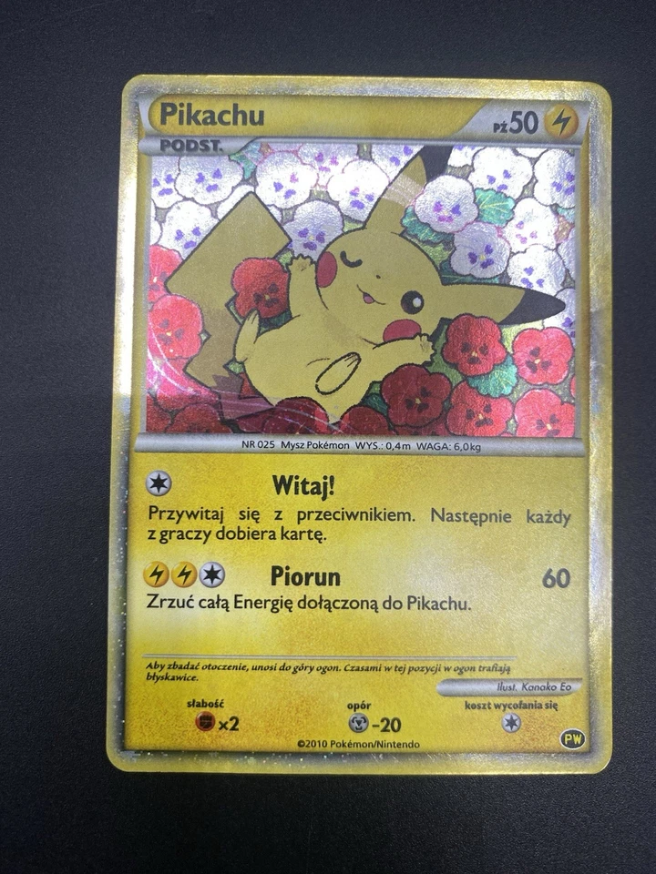 Pikachu PW Holo Pokémon 2010 World Collection Promo - Polish - US Back - Image 1 of 2