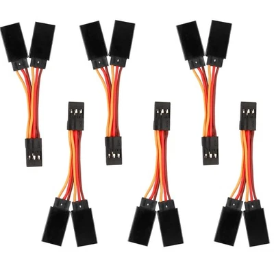 6 Pcs JR Futaba Style Servo 1 to 2 Y Harness Leads Wire Splitter Cable - Image 1 of 2