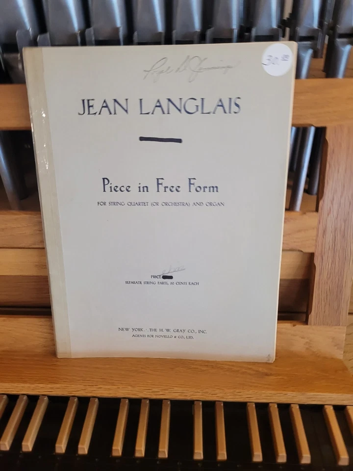* Jean Langlais: pieza en forma libre; cuarteto de órgano y cuerdas (gris) Foto 1 de 1