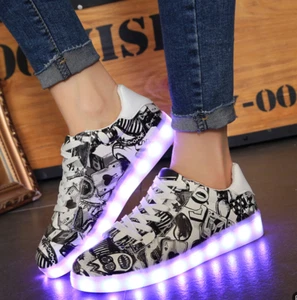 Flashing Trainers Sneakers Led Light Up Shoes Luminous Gift Girls Shoes New Mens - Picture 1 of 21