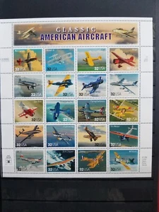 1996 CLASSIC AMERICAN AIRCRAFT U S POSTAGE STAMPS: Sheet of 20 Scott #3142 MNH - Picture 1 of 1