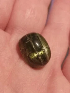Huge 23.85 Cats Eye Tourmaline Gemstone - Untreated Cats Eye Cabochon - 18 X... - Picture 1 of 10