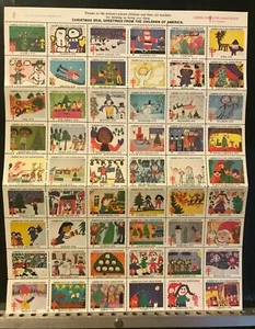 Hoja completa de sellos de Navidad 1978 dibujos para niños de Estados Unidos - Imagen 1 de 2
