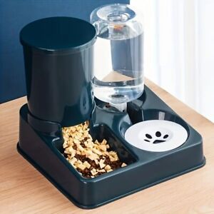 Automatic Cat Feeder Water Dispenser Set, 2 In 1 Tilted Automatic Pet Food...