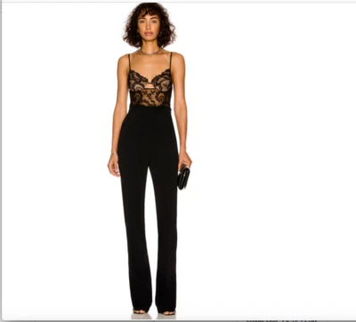 DAVID KOMA NEGRO ENCAJE CORSÉ SUJETADOR MONO NUEVO CON ETIQUETAS EE. UU. TALLA 4 / REINO UNIDO TALLA 8 $1765 Foto 1 de 4