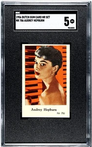 1956 Dutch Gum Card NR Set #786 Audrey Hepburn RC Rookie Sabrina SGC 5 EX - Picture 1 of 2