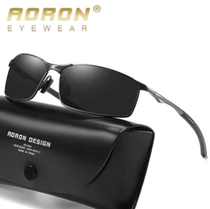 Aoron Polarisierte Sonnenbrille Herren/Damen Fahren Verspiegelt Sonnenbrille Metallgestell - Bild 1 von 8