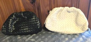 Luxus Rindsleder geflochten Umhängetasche 2 Stück Neu Elfenbein & Schwarz Leder - Bild 1 von 12