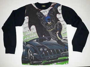 Vintage Batman & Batmobile DC Comics Long Sleeve Shirt 1990s Kids Boys Size 12 - Picture 1 of 6