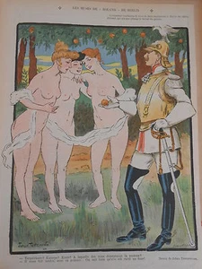 Caricature 1905 - Les muses de Roland de Berlin ( femmes nues ) - Picture 1 of 1