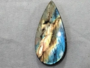 100% Natural Madagasca Labradorite, 92.60Cts., Teardrop, 57x27x6mm, Cabachon - Picture 1 of 3