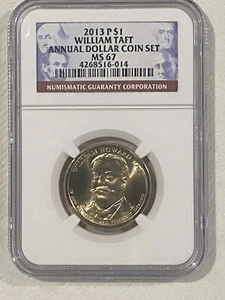 2013 P $1 WILLIAM TAFT NGC MS67 ANNUAL DOLLAR GOLDEN DOLLAR PRESIDENTIAL - Picture 1 of 2