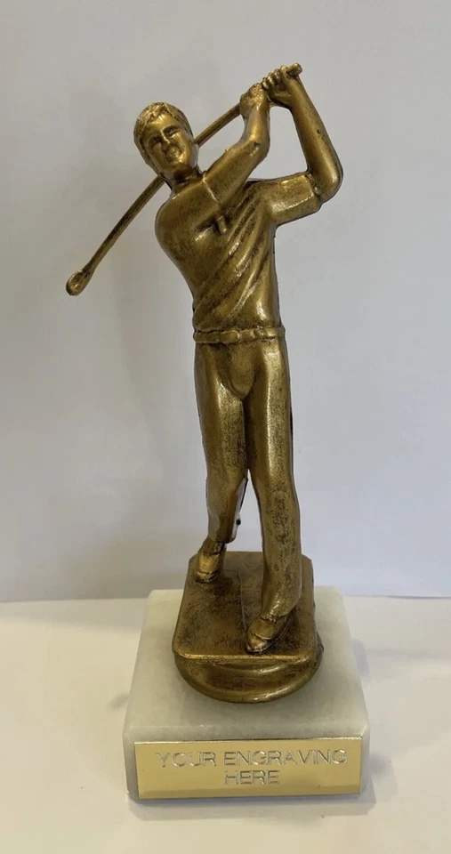 AWARDSMITH Golf, männlicher Golfer, Fahrertrophäe auf Marmorbasis 15, cm kostenlose Gravur