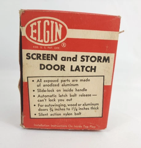 Vintage Elgin Screen and Storm Door Latch No. 6266 Cover