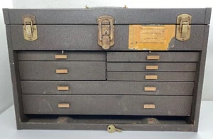 Vintage Kennedy 520 Toolbox Machinist Chest w/ Lock & Key 7 Drawer Metal READ - Picture 1 of 24
