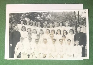 vintage found photograph 1930s school kids catholic school children 5x7 B&W - Picture 1 of 3