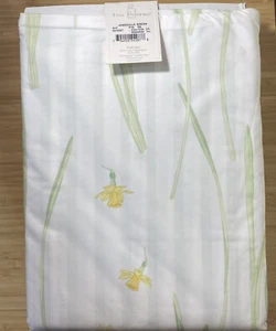 UNUSED Yves Delorme Jonquille Daffodil Green FULL/QUEEN Duvet Cover 234 cm - Picture 1 of 8