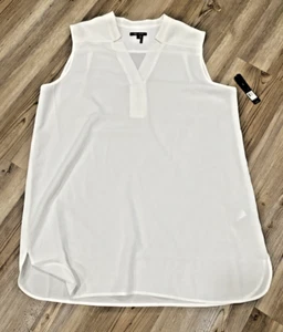 NUEVO CON ETIQUETAS Blusa sin mangas grande Nic + Zoe blanca transparente sin mangas fluida elegante - Imagen 1 de 10