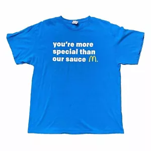 Vintage McDonalds Mitarbeiter T-Shirt Erwachsene L Unisex Tee Shirt Blau Special Sauce - Bild 1 von 5