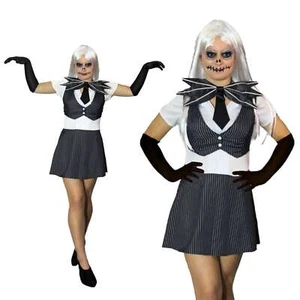 Adult Ladies Nightmare Before Christmas Skellington Style Fancy Dress Costume - Picture 1 of 6